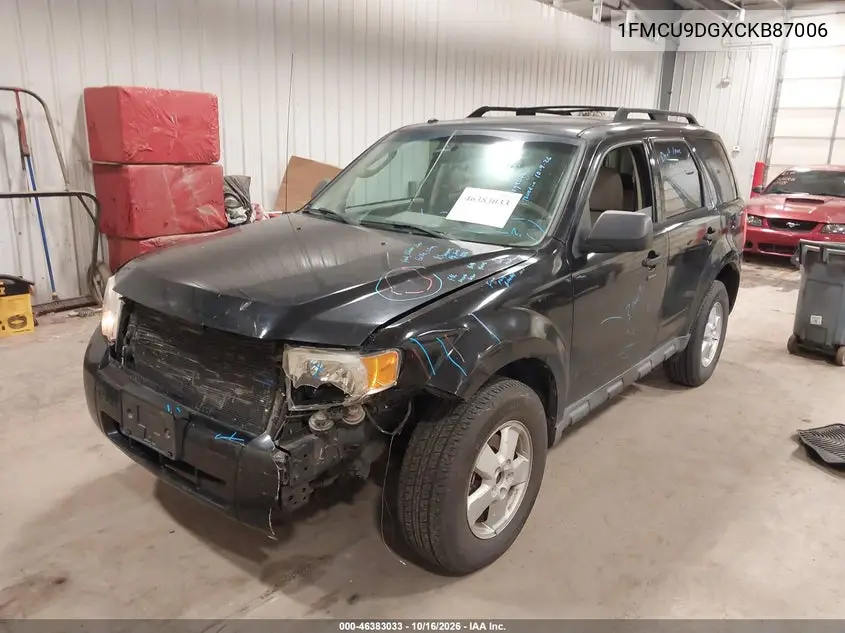 2012 FORD ESCAPE VIN 1FMCU9DGXCKB87006 — фото 2