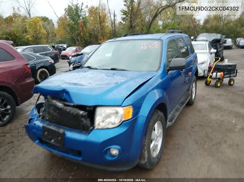 2012 FORD ESCAPE VIN 1FMCU9DG2CKC04302 — фото 2