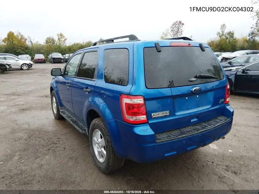2012 FORD ESCAPE VIN 1FMCU9DG2CKC04302 — фото 3
