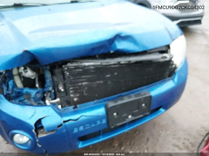 2012 FORD ESCAPE VIN 1FMCU9DG2CKC04302 — фото 6