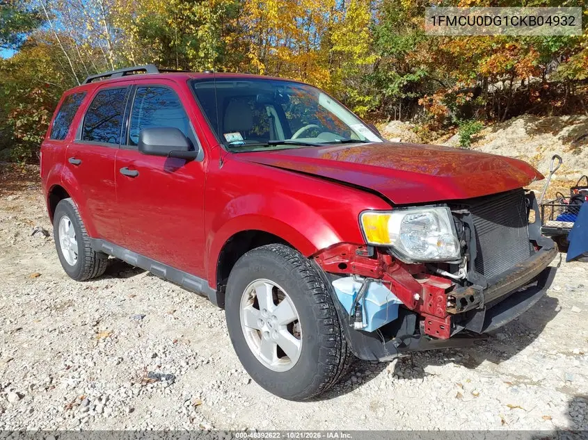 FORD ESCAPE 2012, VIN 1FMCU0DG1CKB04932