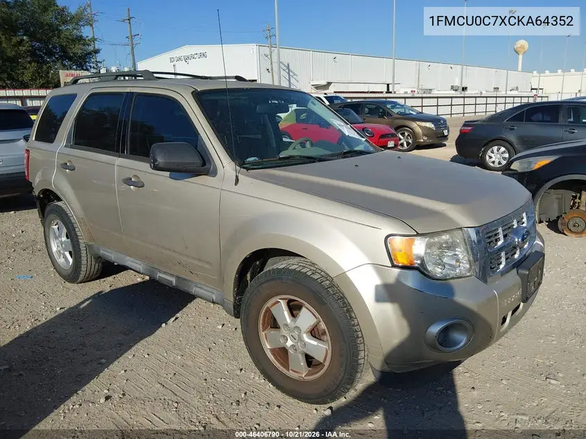 FORD ESCAPE 2012, VIN 1FMCU0C7XCKA64352