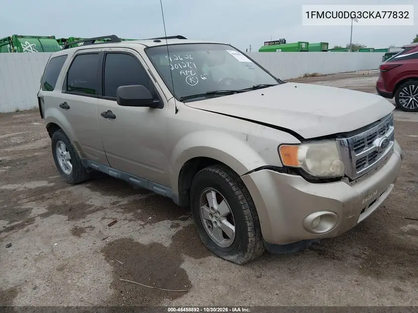 FORD ESCAPE 2012, VIN 1FMCU0DG3CKA77832