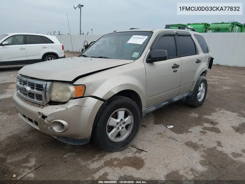 2012 FORD ESCAPE VIN 1FMCU0DG3CKA77832 — фото 2
