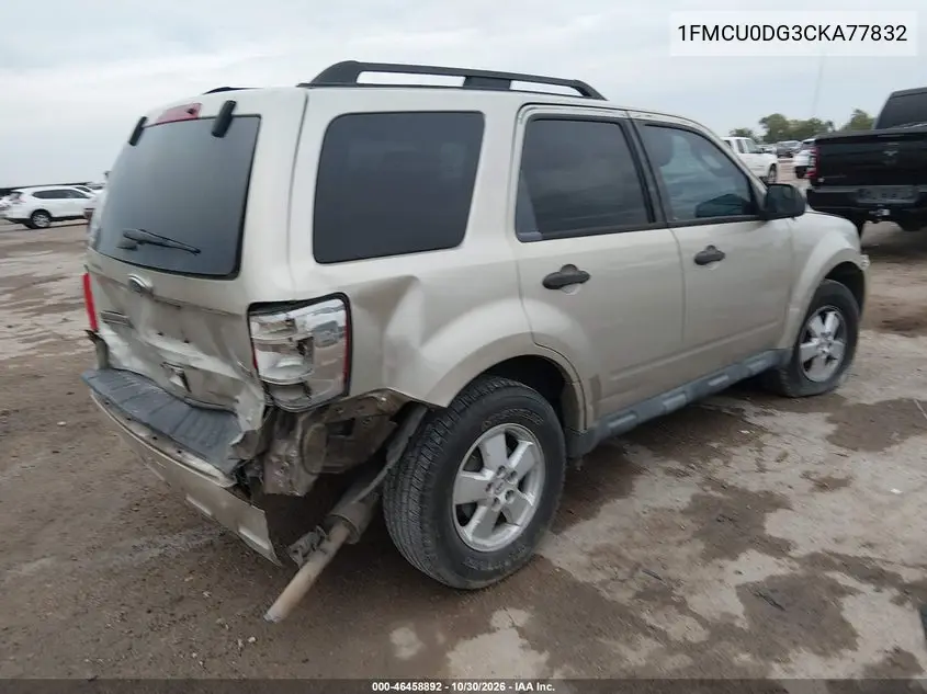 2012 FORD ESCAPE VIN 1FMCU0DG3CKA77832 — фото 4