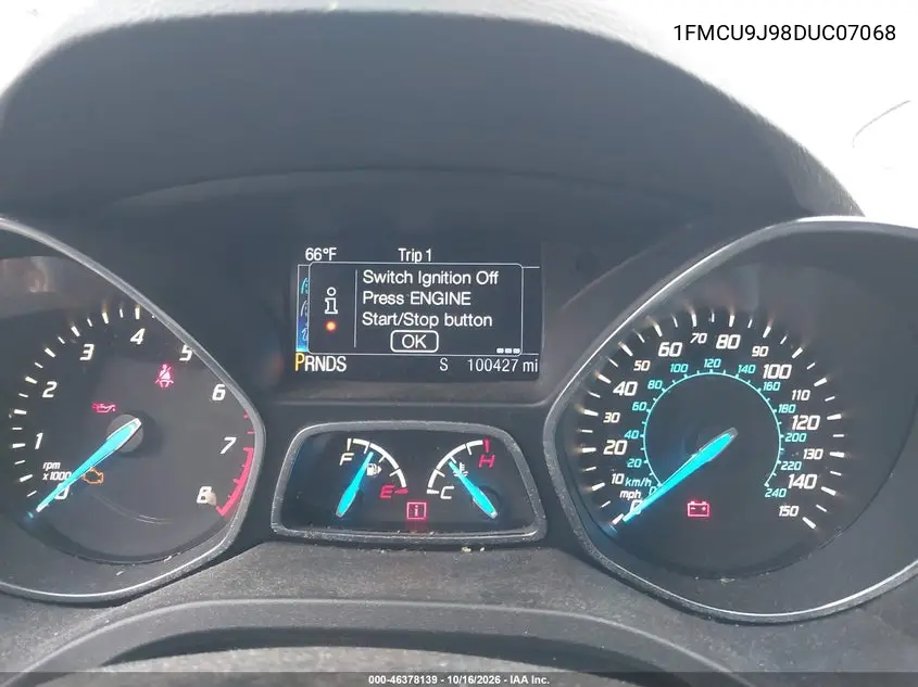 2013 FORD ESCAPE VIN 1FMCU9J98DUC07068 — фото 7