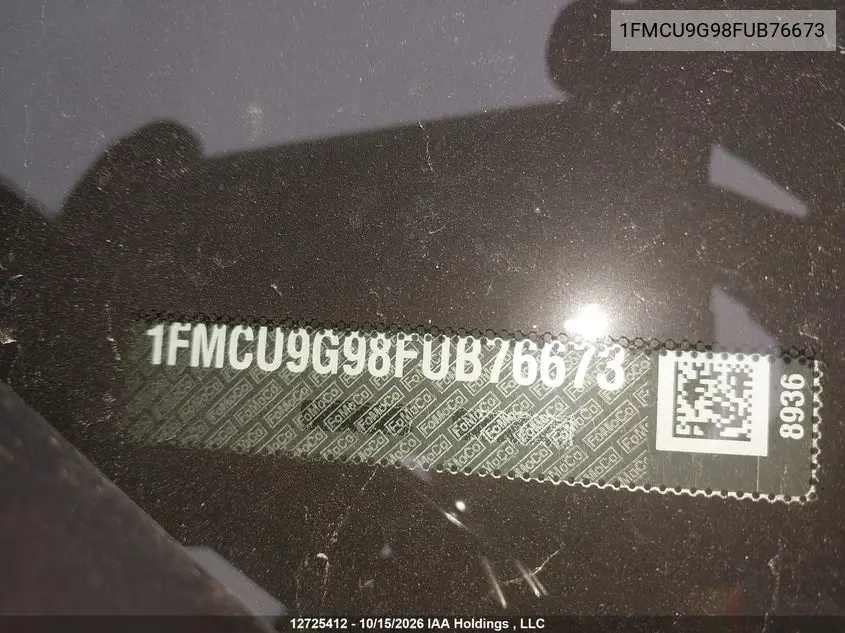 2015 FORD ESCAPE VIN 1FMCU9G98FUB76673 — фото 18