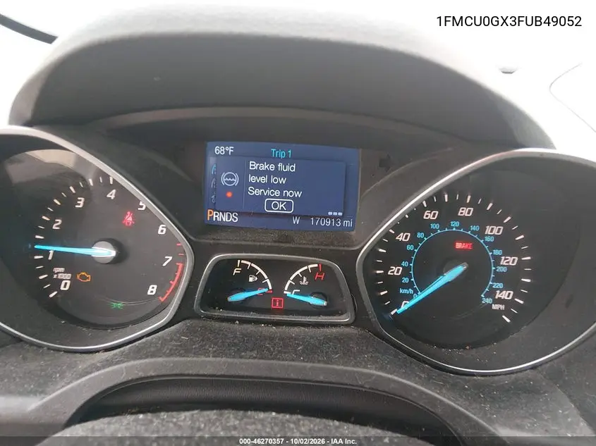 2015 FORD ESCAPE VIN 1FMCU0GX3FUB49052 — фото 7