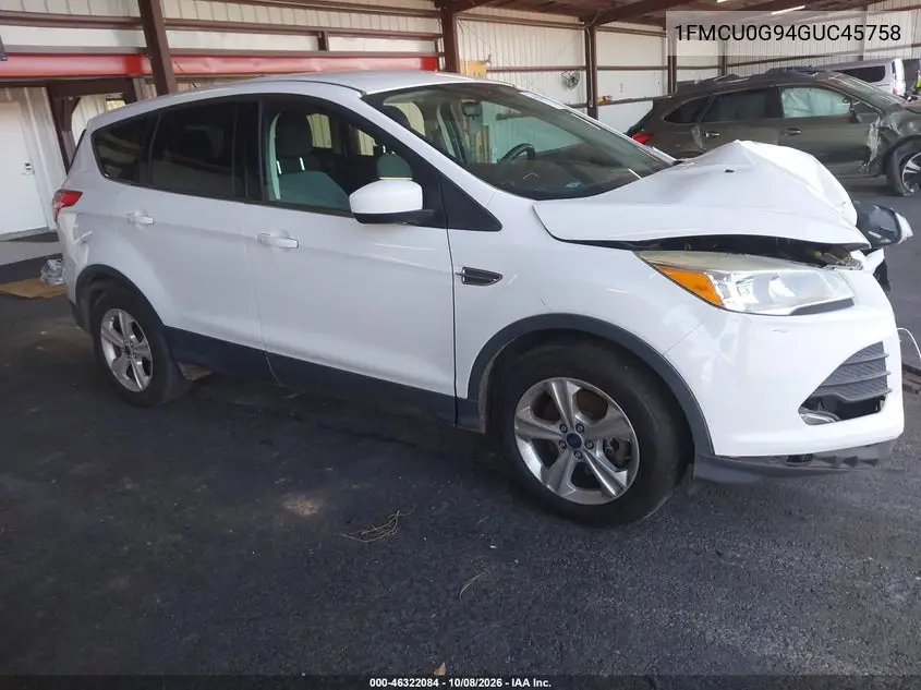 FORD ESCAPE 2016, VIN 1FMCU0G94GUC45758