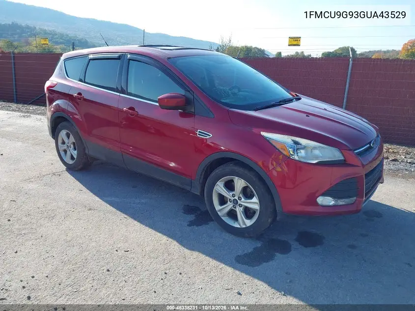 FORD ESCAPE 2016, VIN 1FMCU9G93GUA43529
