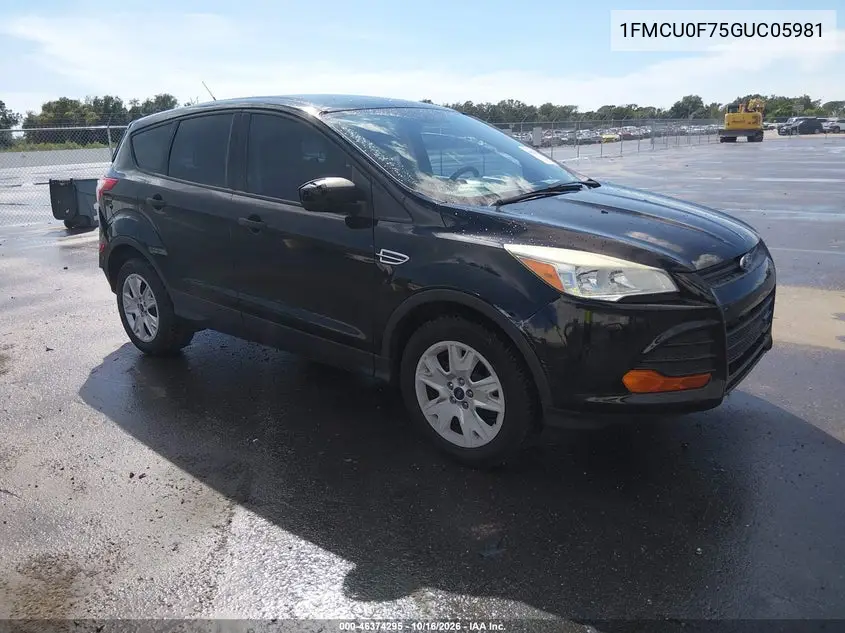 FORD ESCAPE 2016, VIN 1FMCU0F75GUC05981