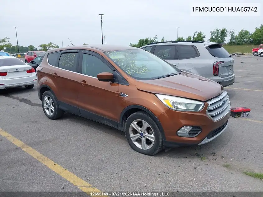 FORD ESCAPE 2017, VIN 1FMCU0GD1HUA65742