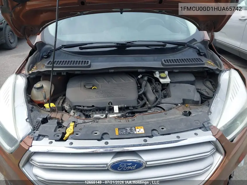 2017 FORD ESCAPE VIN 1FMCU0GD1HUA65742 — фото 10