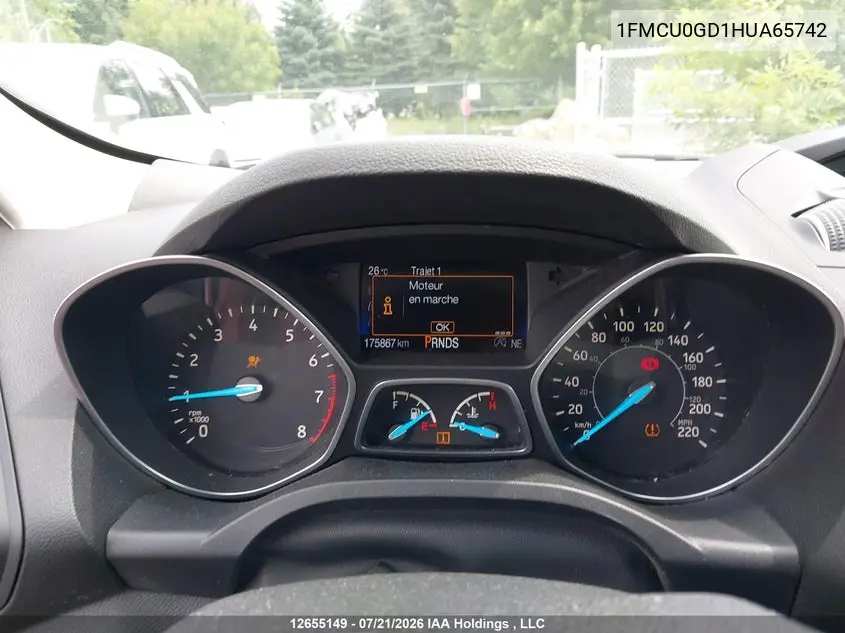 2017 FORD ESCAPE VIN 1FMCU0GD1HUA65742 — фото 7