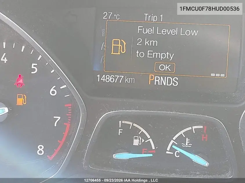2017 FORD ESCAPE VIN 1FMCU0F78HUD00536 — фото 15
