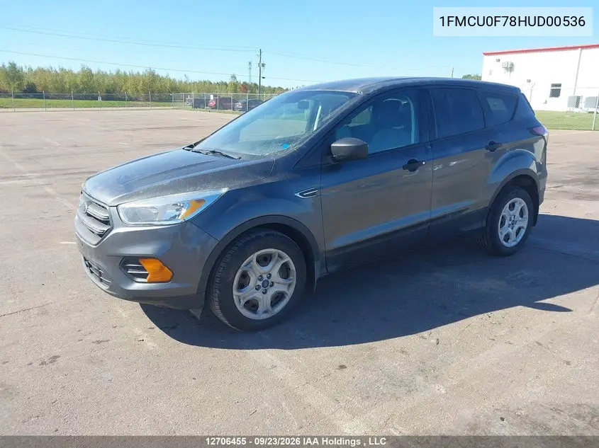 2017 FORD ESCAPE VIN 1FMCU0F78HUD00536 — фото 2