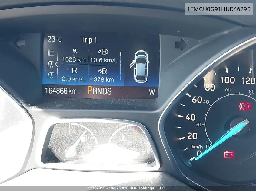 2017 FORD ESCAPE VIN 1FMCU0G91HUD46290 — фото 16