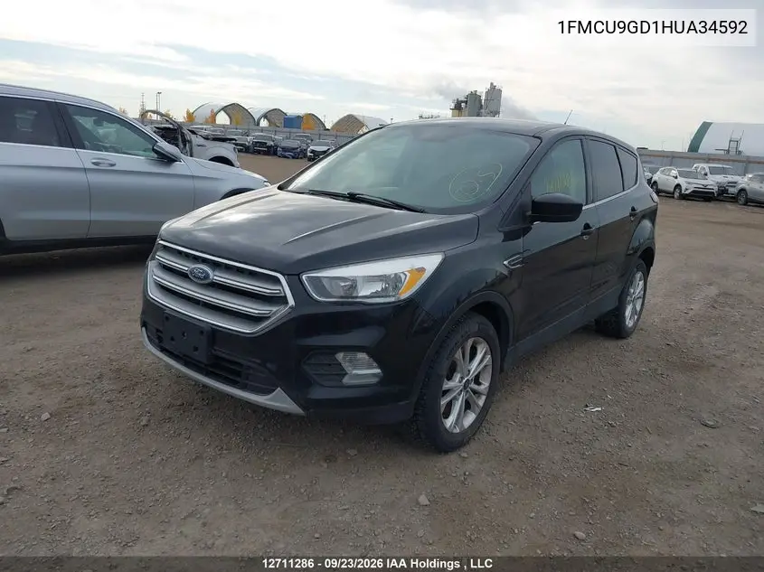 2017 FORD ESCAPE VIN 1FMCU9GD1HUA34592 — фото 2