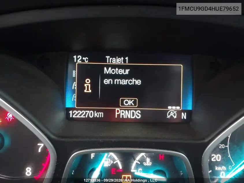 2017 FORD ESCAPE VIN 1FMCU9GD4HUE79652 — фото 16