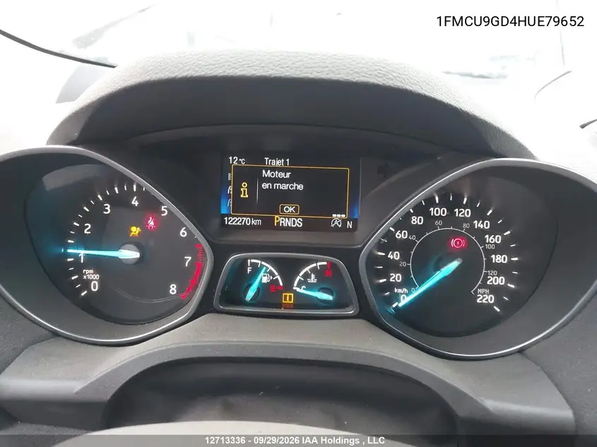 2017 FORD ESCAPE VIN 1FMCU9GD4HUE79652 — фото 7