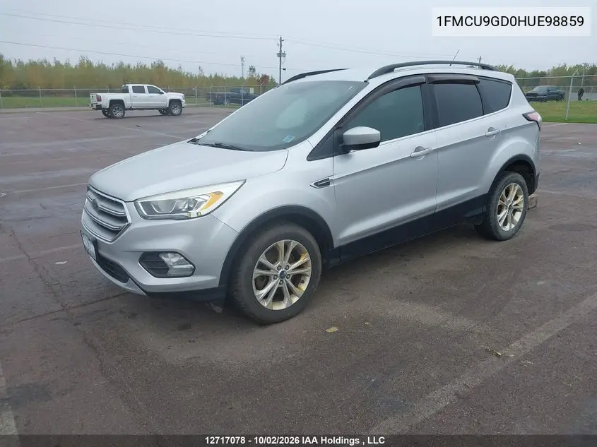 2017 FORD ESCAPE VIN 1FMCU9GD0HUE98859 — фото 2
