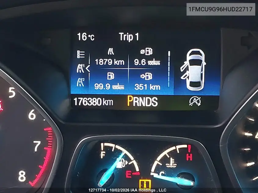 2017 FORD ESCAPE VIN 1FMCU9G96HUD22717 — фото 15