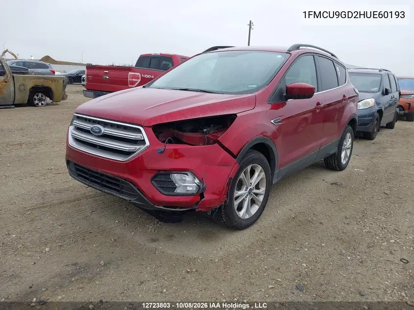 2017 FORD ESCAPE VIN 1FMCU9GD2HUE60193 — фото 2