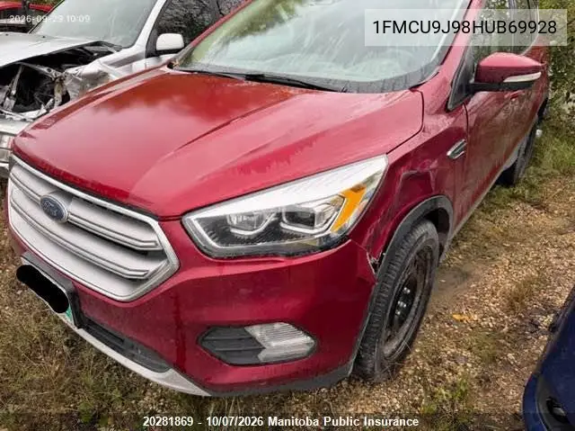 2017 FORD ESCAPE VIN 1FMCU9J98HUB69928 — фото 2