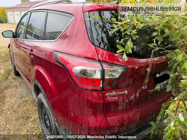 2017 FORD ESCAPE VIN 1FMCU9J98HUB69928 — фото 3