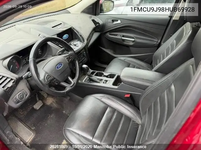 2017 FORD ESCAPE VIN 1FMCU9J98HUB69928 — фото 5