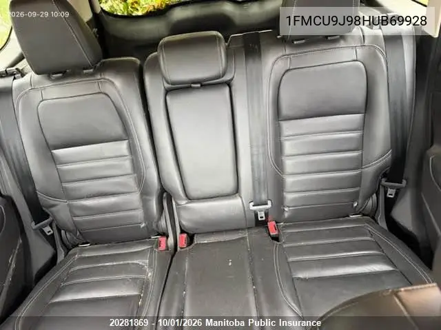 2017 FORD ESCAPE VIN 1FMCU9J98HUB69928 — фото 8
