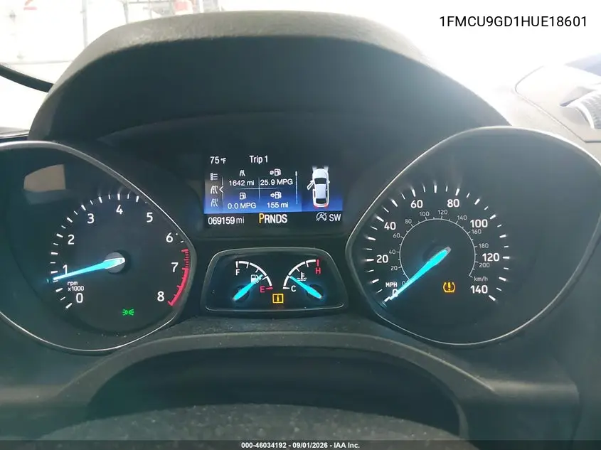 2017 FORD ESCAPE VIN 1FMCU9GD1HUE18601 — фото 7