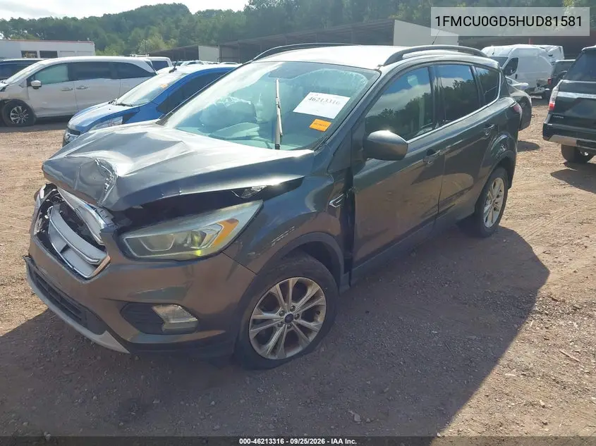 2017 FORD ESCAPE VIN 1FMCU0GD5HUD81581 — фото 2