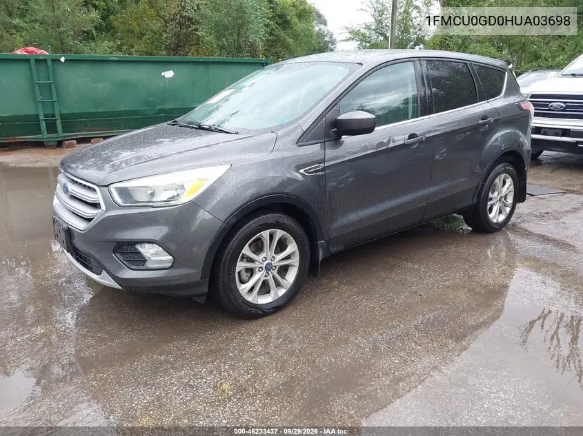 2017 FORD ESCAPE VIN 1FMCU0GD0HUA03698 — фото 2
