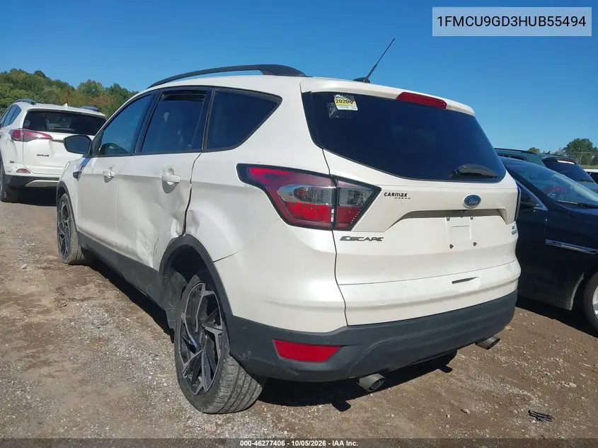 2017 FORD ESCAPE VIN 1FMCU9GD3HUB55494 — фото 3