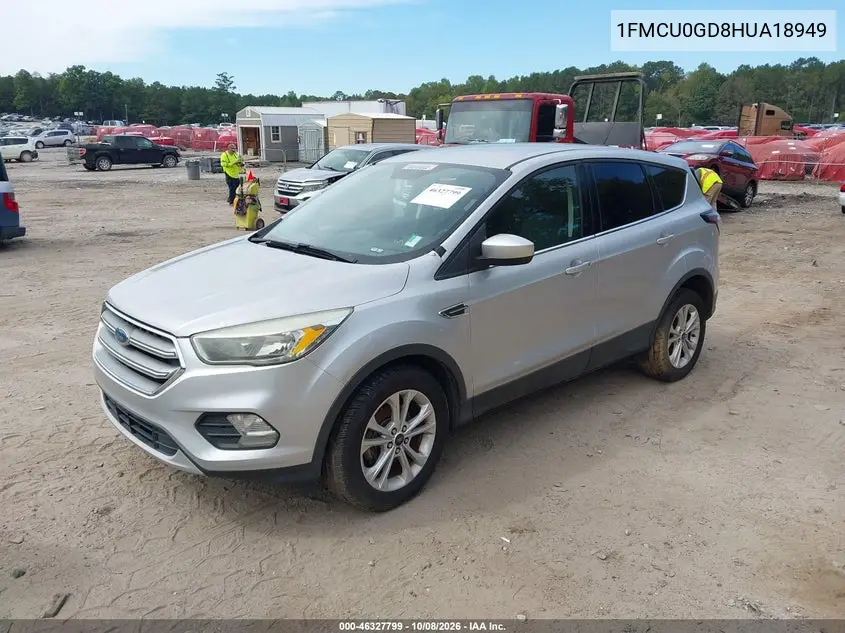 2017 FORD ESCAPE VIN 1FMCU0GD8HUA18949 — фото 2