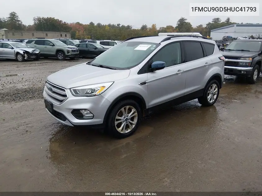 2017 FORD ESCAPE VIN 1FMCU9GD5HUC41793 — фото 2