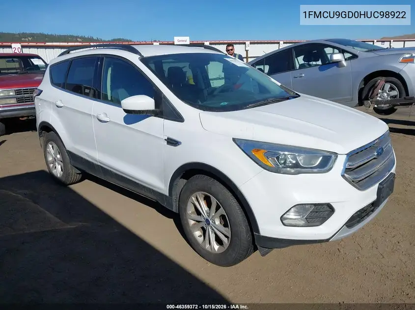 FORD ESCAPE 2017, VIN 1FMCU9GD0HUC98922