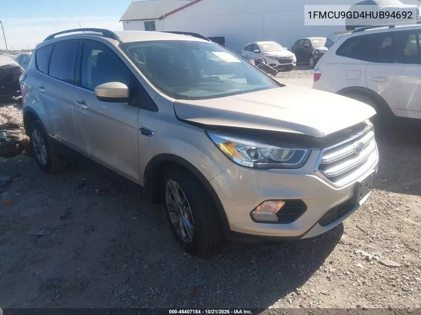 FORD ESCAPE 2017, VIN 1FMCU9GD4HUB94692