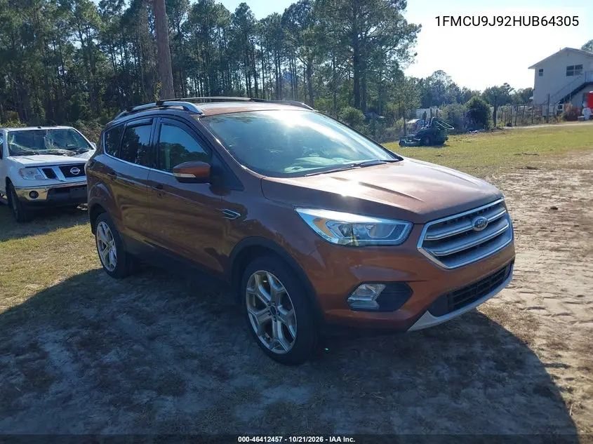 FORD ESCAPE 2017, VIN 1FMCU9J92HUB64305