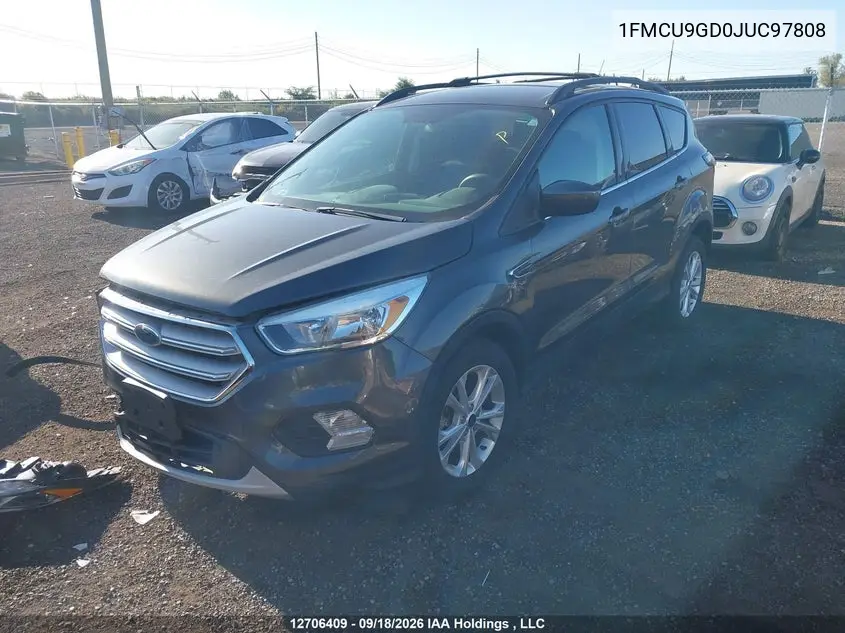 2018 FORD ESCAPE VIN 1FMCU9GD0JUC97808 — фото 2