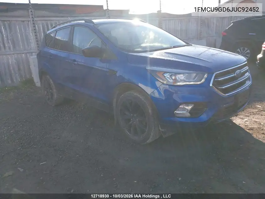 2018 FORD ESCAPE VIN 1FMCU9GD6JUC92452 — фото 3
