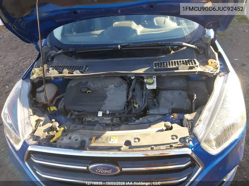 2018 FORD ESCAPE VIN 1FMCU9GD6JUC92452 — фото 10