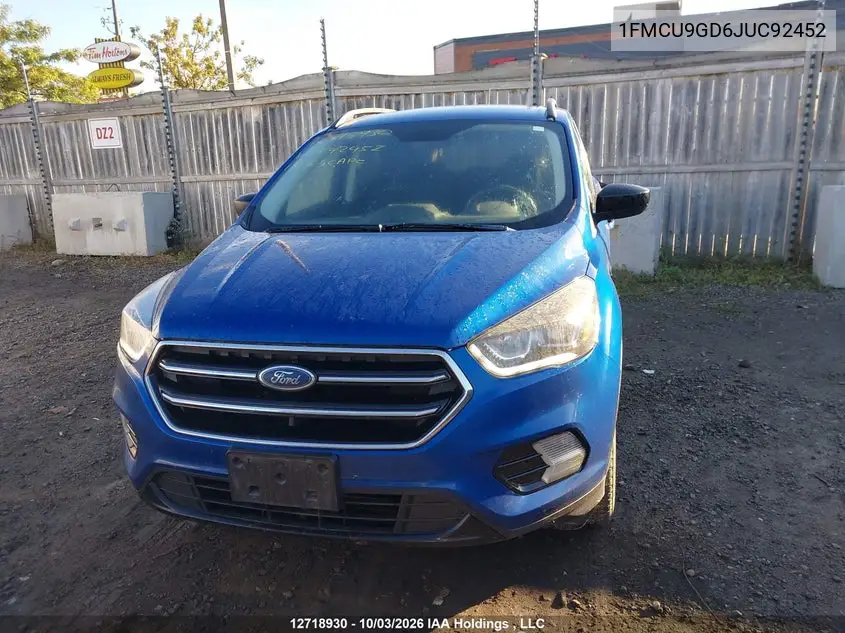 2018 FORD ESCAPE VIN 1FMCU9GD6JUC92452 — фото 12