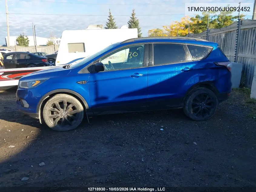 2018 FORD ESCAPE VIN 1FMCU9GD6JUC92452 — фото 14