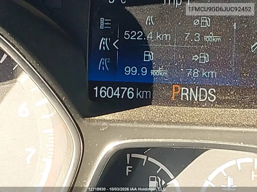 2018 FORD ESCAPE VIN 1FMCU9GD6JUC92452 — фото 15