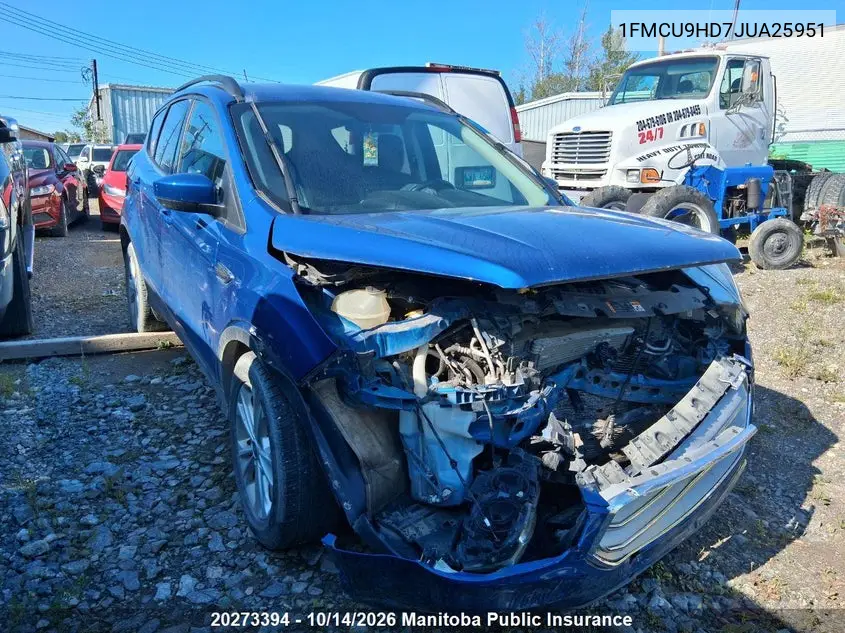 FORD ESCAPE 2018, VIN 1FMCU9HD7JUA25951