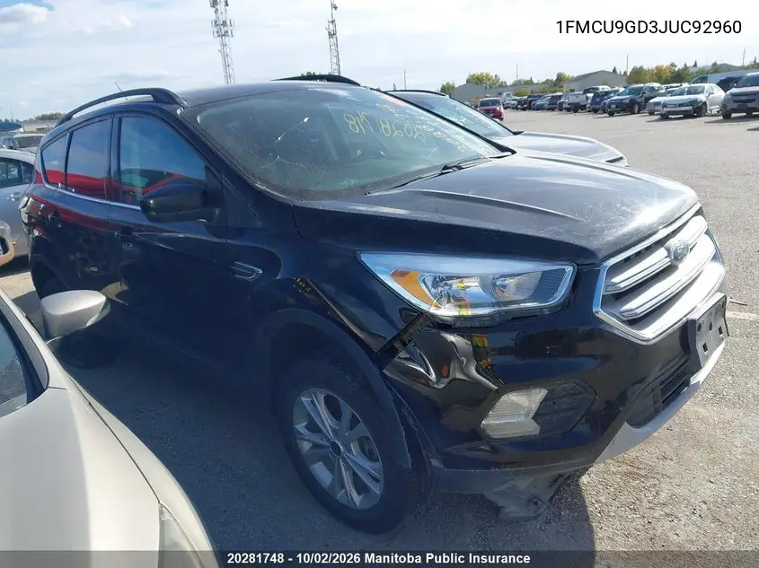 FORD ESCAPE 2018, VIN 1FMCU9GD3JUC92960