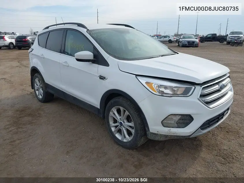 FORD ESCAPE 2018, VIN 1FMCU0GD8JUC80735