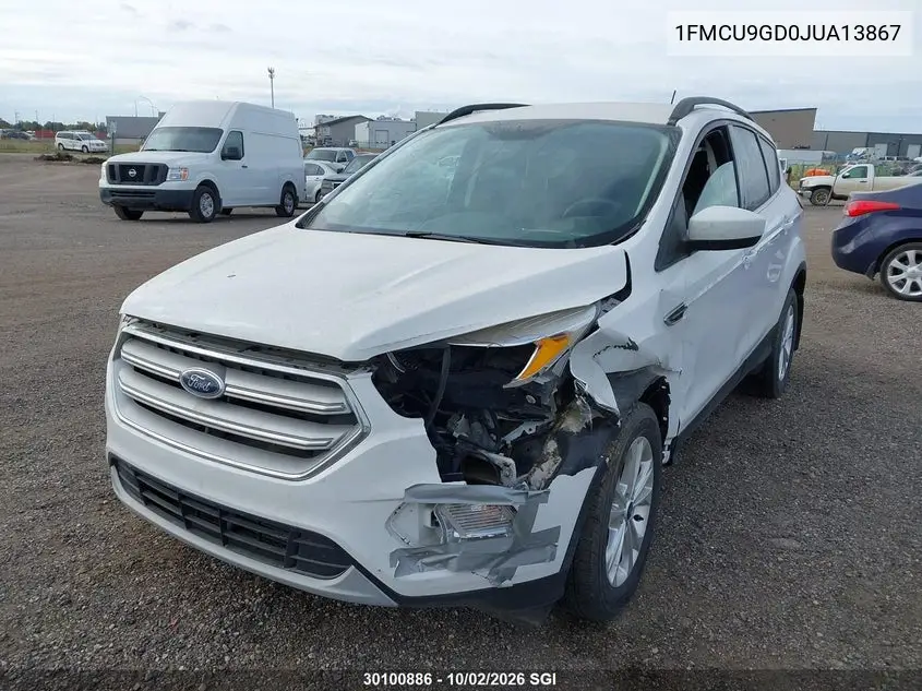 2018 FORD ESCAPE VIN 1FMCU9GD0JUA13867 — фото 2